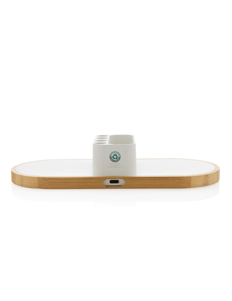 Chargeur 10W en plastique recyclé RCS et bambou Ontario personnalisable