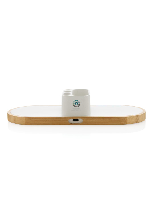 Chargeur 10W en plastique recyclé RCS et bambou Ontario personnalisable