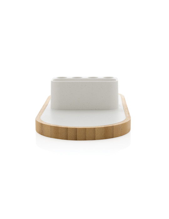 Chargeur 10W en plastique recyclé RCS et bambou Ontario personnalisable