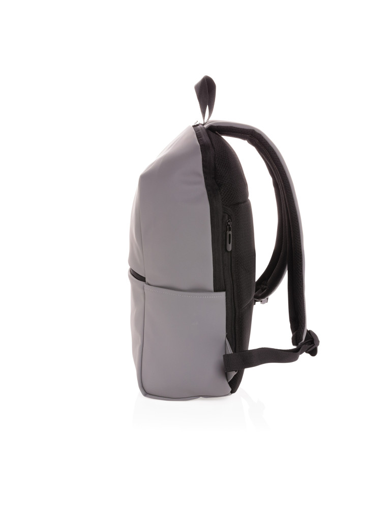 Sac à dos PU lisse ordinateur 15,6 pouces personnalisable