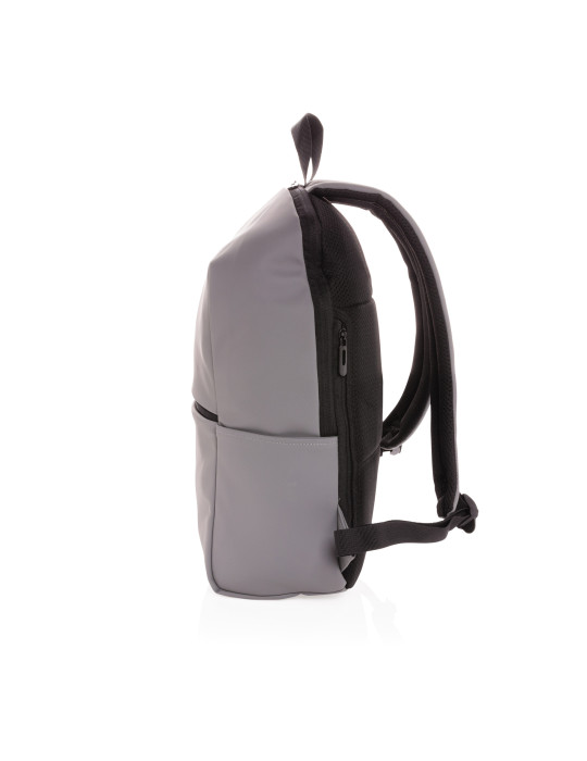 Sac à dos PU lisse ordinateur 15,6 pouces personnalisable