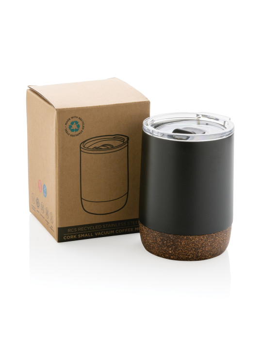 Tasse inox recyclé RCS et liège 180 ml personnalisable