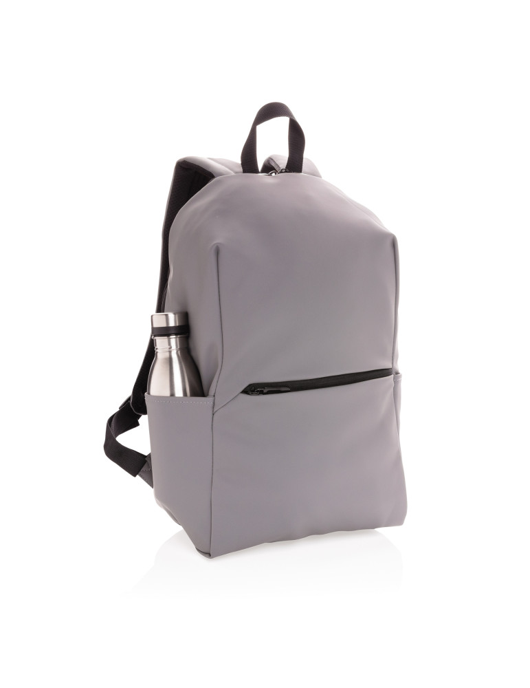 Sac à dos PU lisse ordinateur 15,6 pouces personnalisable