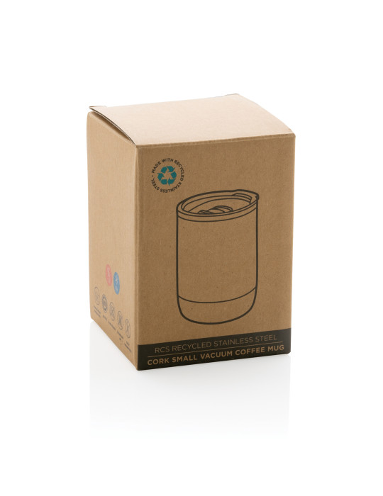 Tasse inox recyclé RCS et liège 180 ml personnalisable