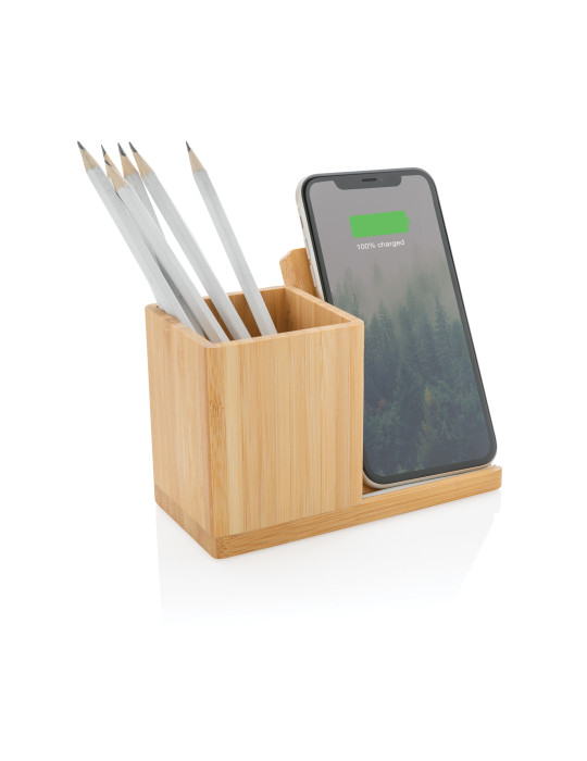 Chargeur sans fil 10W en bambou Calgary personnalisable