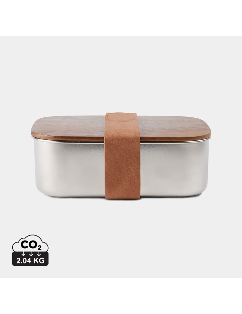 Boîte repas Vinga Ciro acier recyclé RCS et acacia personnalisable