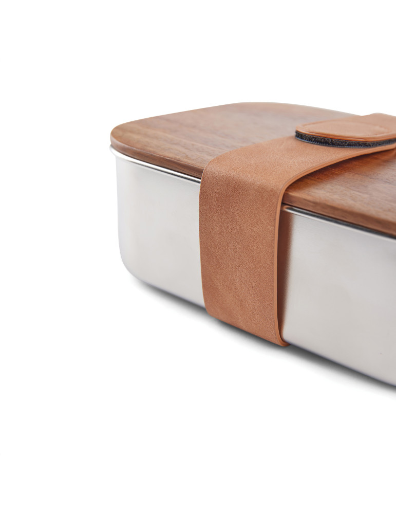 Boîte repas Vinga Ciro acier recyclé RCS et acacia personnalisable