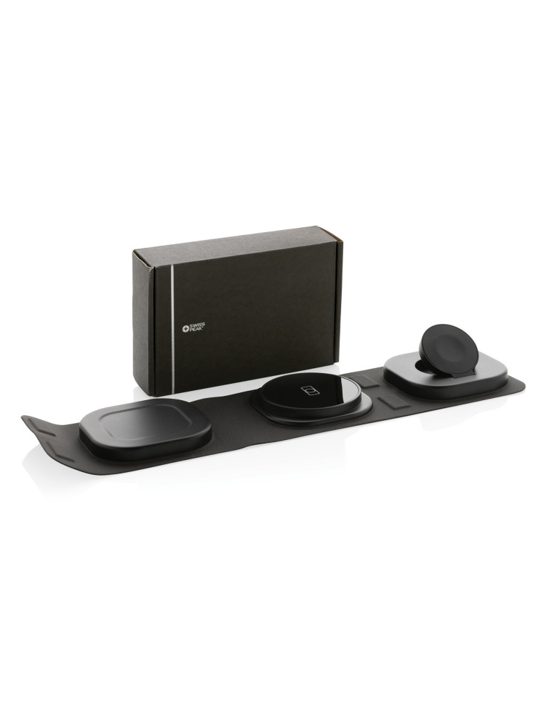 Chargeur sans fil 15W en plastique recyclé RCS Swiss Peak personnalisable
