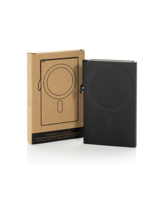 Porte-cartes magnétique aluminium RFID personnalisable