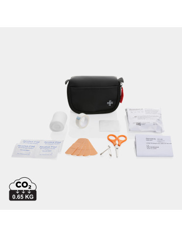 Set premiers secours taille poste en PU nubuck recyclé RCS personnalisable