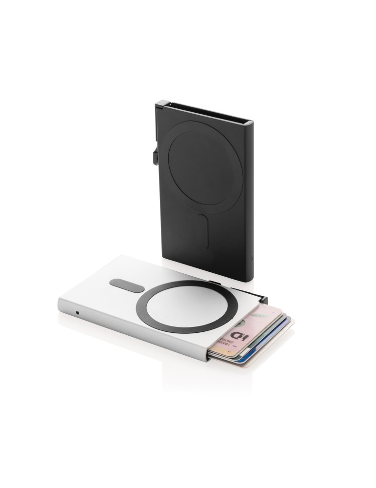 Porte-cartes magnétique aluminium RFID personnalisable