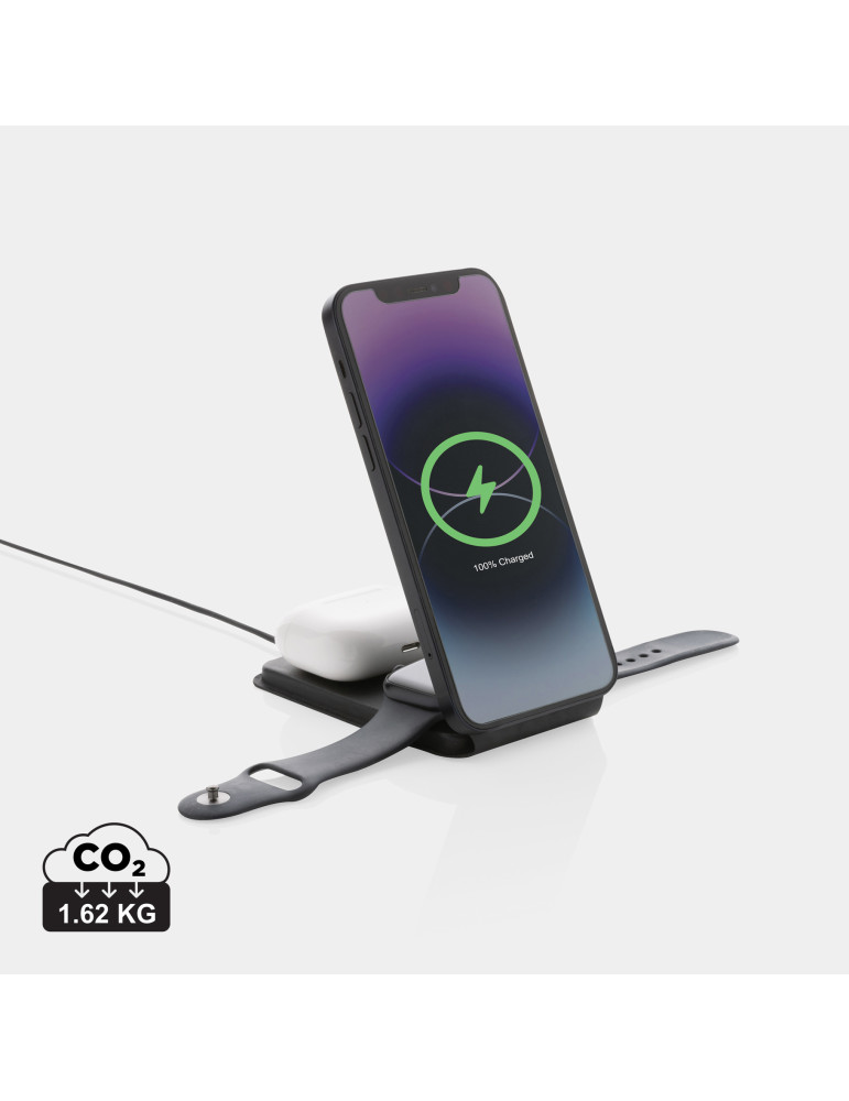Chargeur magnétique 15W en PU recyclé RCS Swiss Peak personnalisable