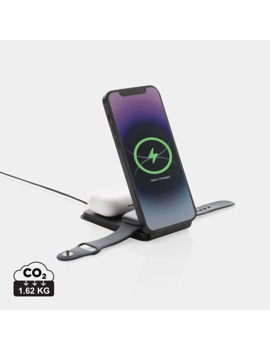 Chargeur magnétique 15W en PU recyclé RCS Swiss Peak personnalisable