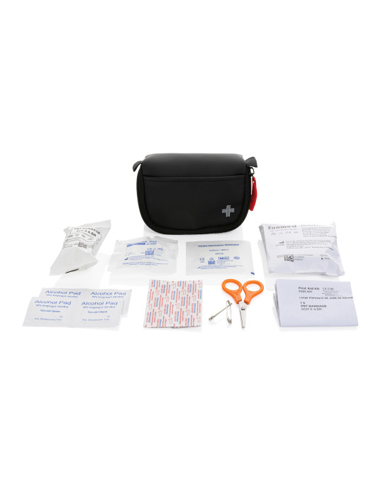 Set premiers secours taille poste en PU nubuck recyclé RCS personnalisable