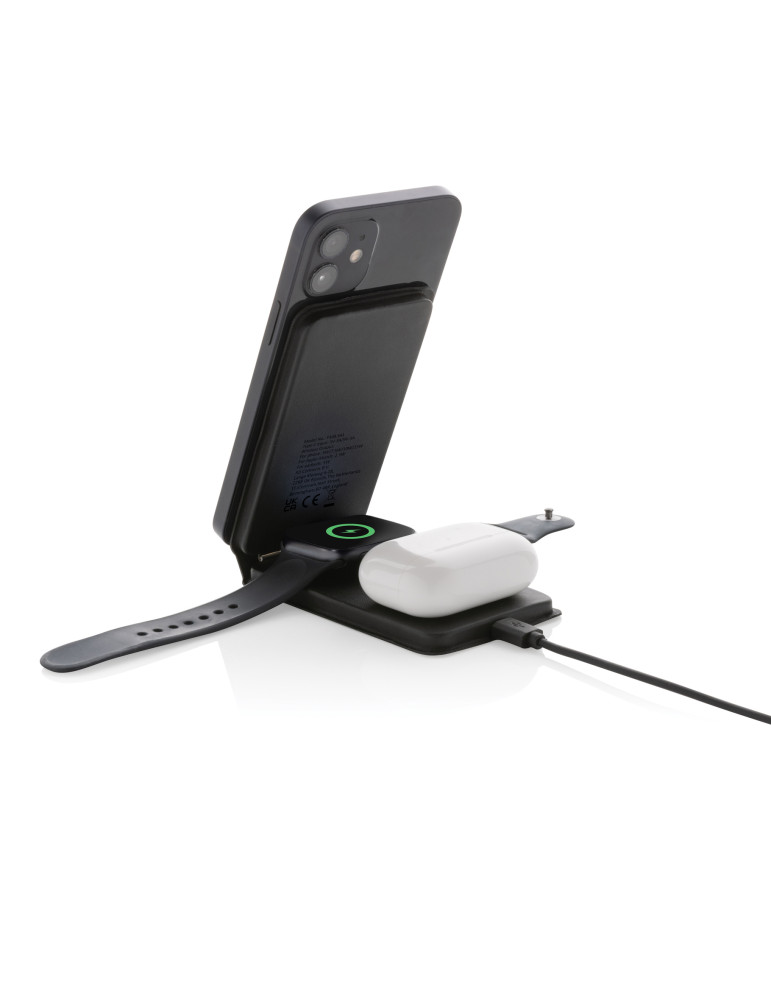 Chargeur magnétique 15W en PU recyclé RCS Swiss Peak personnalisable