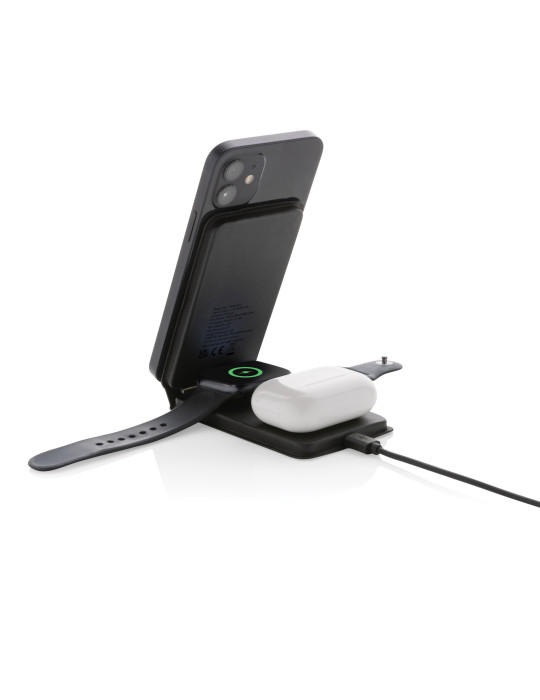 Chargeur magnétique 15W en PU recyclé RCS Swiss Peak personnalisable