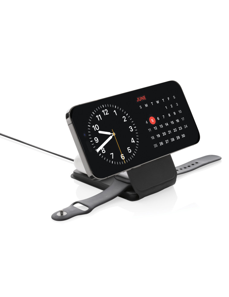 Chargeur magnétique 15W en PU recyclé RCS Swiss Peak personnalisable