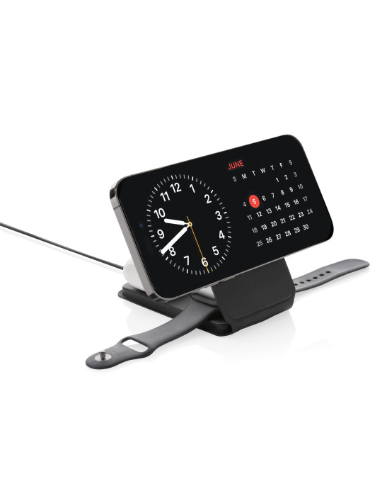 Chargeur magnétique 15W en PU recyclé RCS Swiss Peak personnalisable