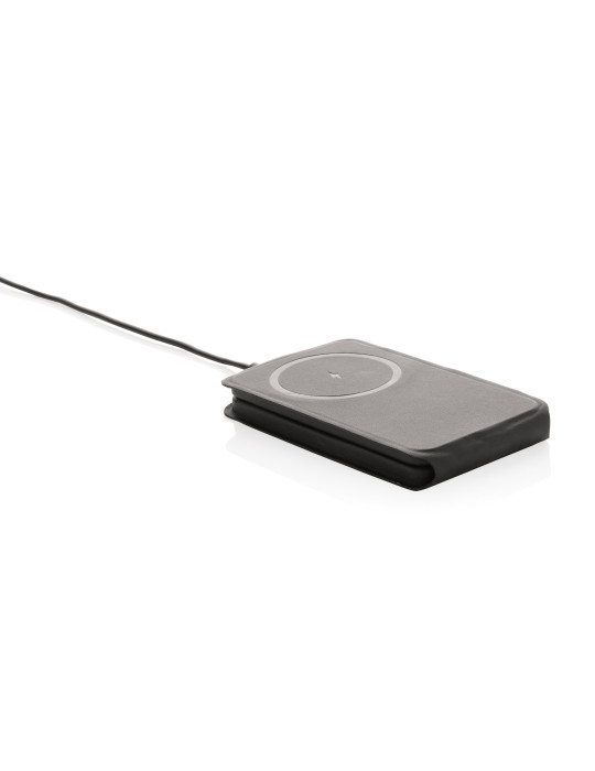 Chargeur magnétique 15W en PU recyclé RCS Swiss Peak personnalisable