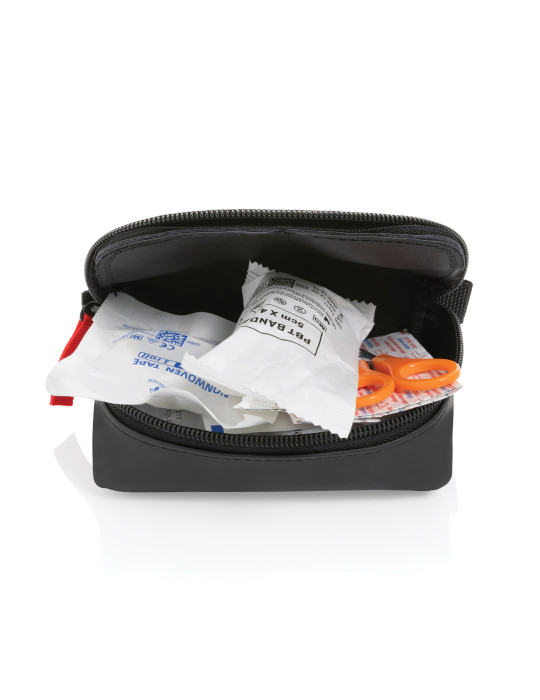 Set premiers secours taille poste en PU nubuck recyclé RCS personnalisable
