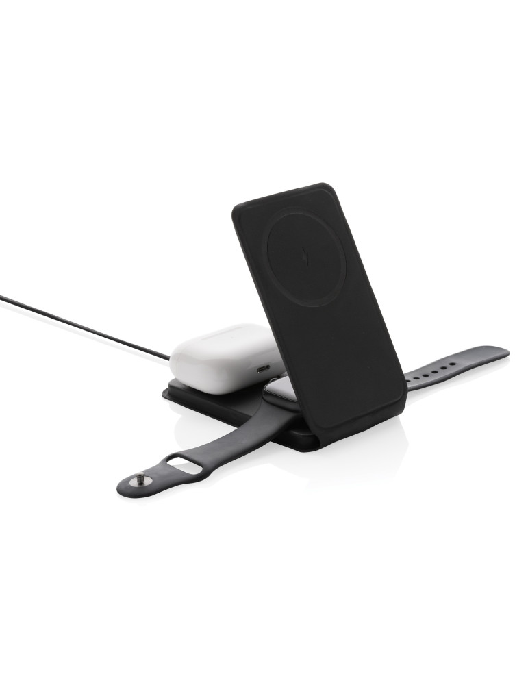Chargeur magnétique 15W en PU recyclé RCS Swiss Peak personnalisable