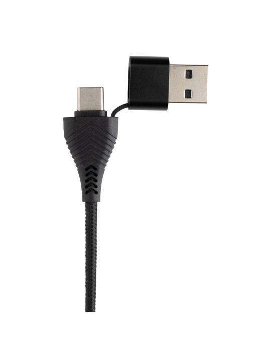Hub Link double entrée USB-A USB-C avec bambou personnalisable
