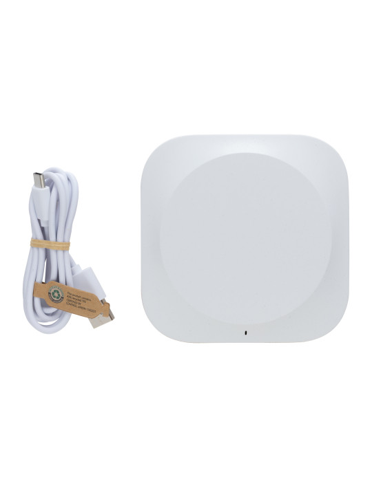 Chargeur 10W en plastique recyclé RCS et liège Oregon personnalisable