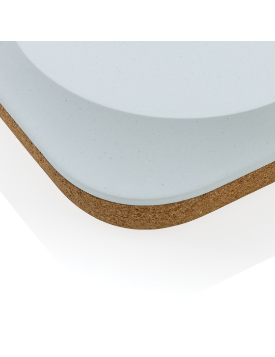 Chargeur 10W en plastique recyclé RCS et liège Oregon personnalisable
