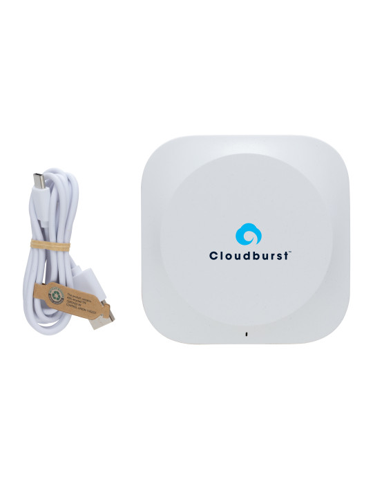 Chargeur 10W en plastique recyclé RCS et liège Oregon personnalisable