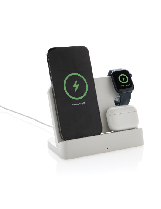 Double chargeur 15W en plastique RCS avec emplacement iWatch personnalisable