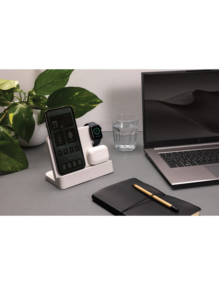 Double chargeur 15W en plastique RCS avec emplacement iWatch personnalisable