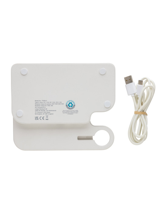 Double chargeur 15W en plastique RCS avec emplacement iWatch personnalisable