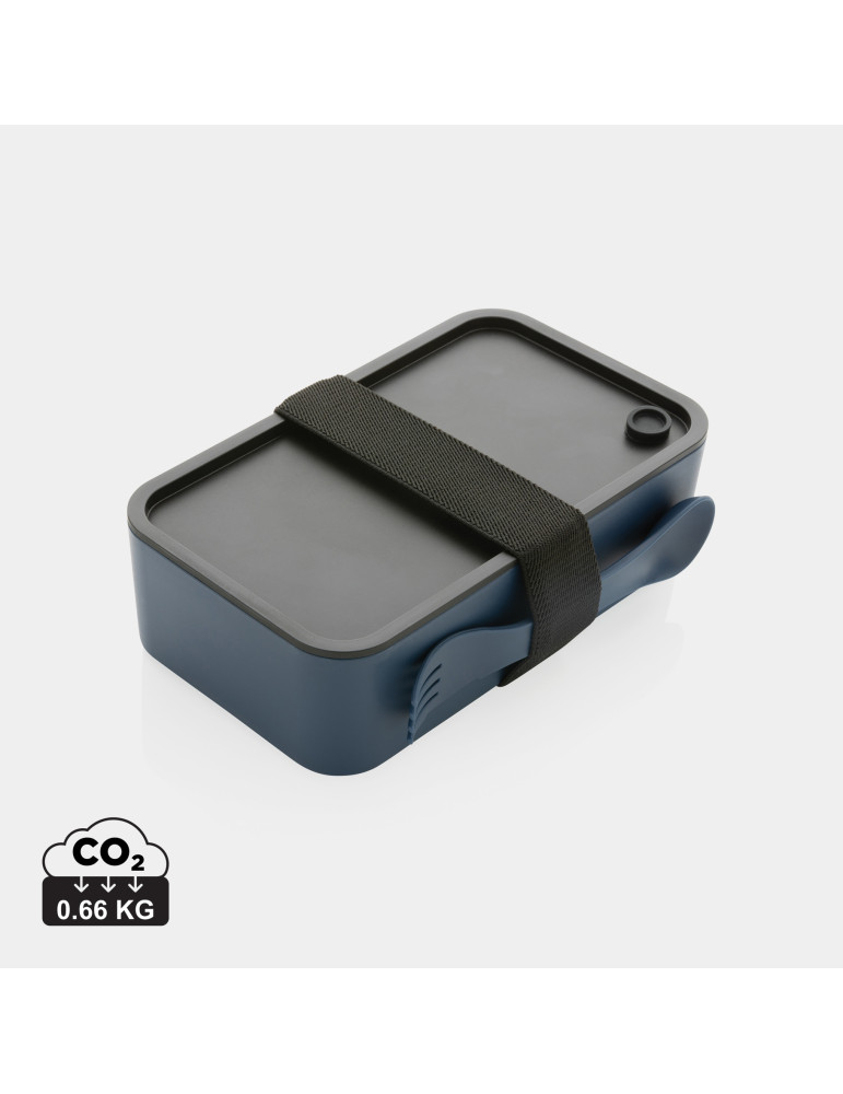Lunch box avec fourchette-cuillère en rPP GRS personnalisable