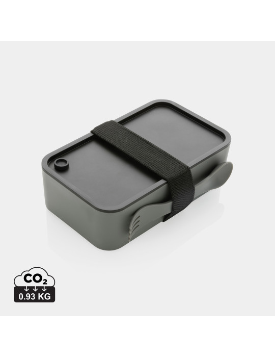 Lunch box avec fourchette-cuillère en rPP GRS personnalisable