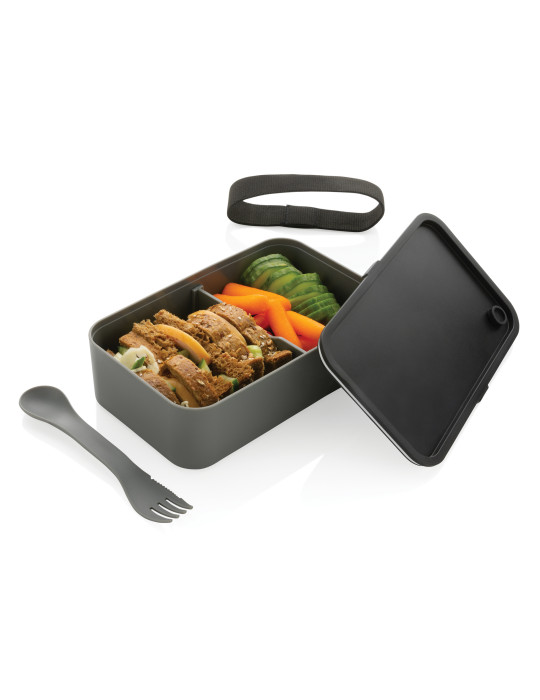 Lunch box avec fourchette-cuillère en rPP GRS personnalisable
