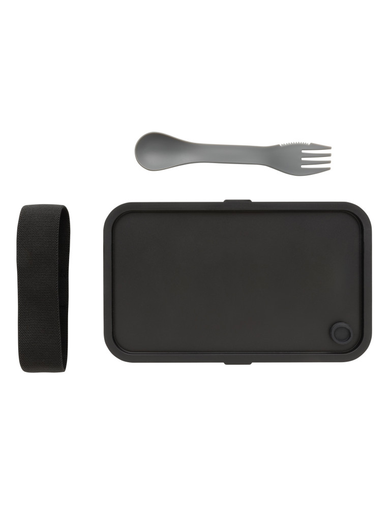 Lunch box avec fourchette-cuillère en rPP GRS personnalisable