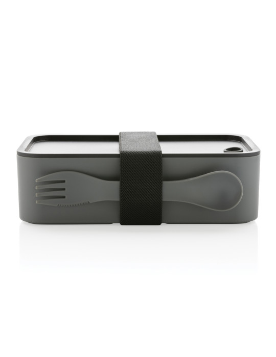 Lunch box avec fourchette-cuillère en rPP GRS personnalisable