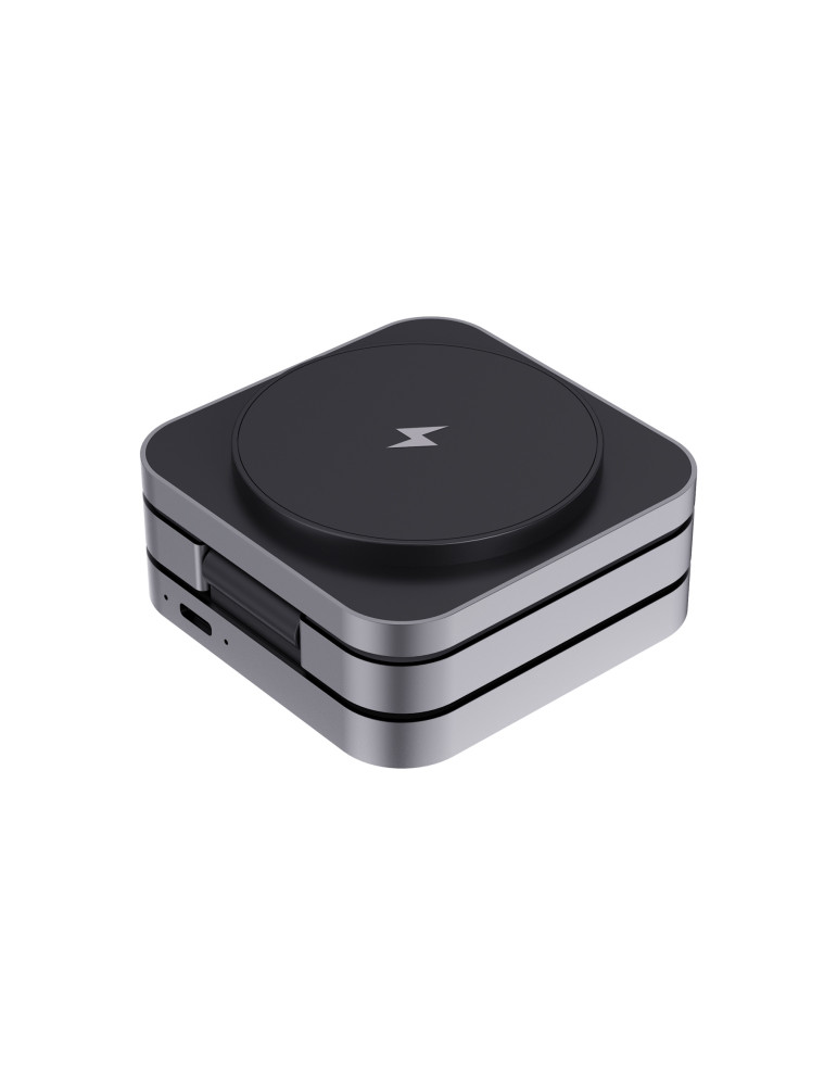 Chargeur 15W pliable 3 en 1 en aluminium recyclé RCS Terra personnalisable