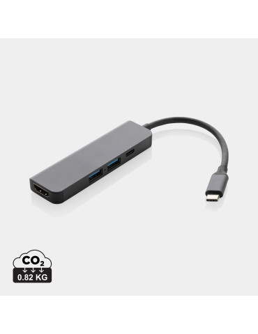 Hub Terra USB-C avec HDMI 4K en aluminium RCS personnalisable