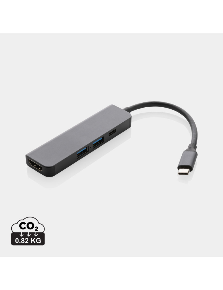Hub Terra USB-C avec HDMI 4K en aluminium RCS personnalisable