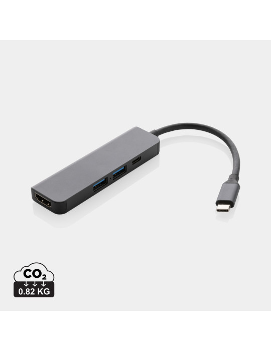 Hub Terra USB-C avec HDMI 4K en aluminium RCS personnalisable