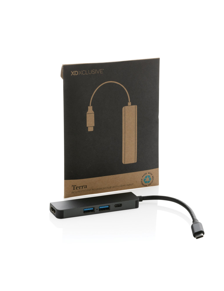 Hub Terra USB-C avec HDMI 4K en aluminium RCS personnalisable
