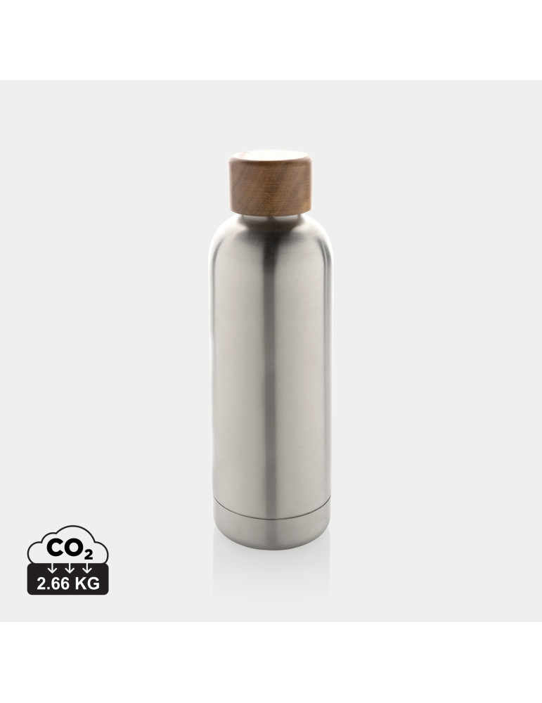 Gourde Wood 500 ml en acier RCS et acacia personnalisable