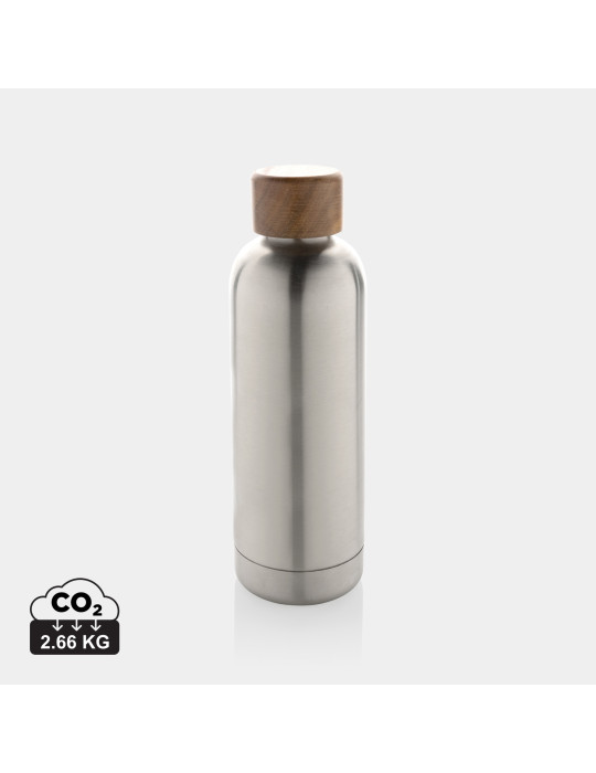 Gourde Wood 500 ml en acier RCS et acacia personnalisable