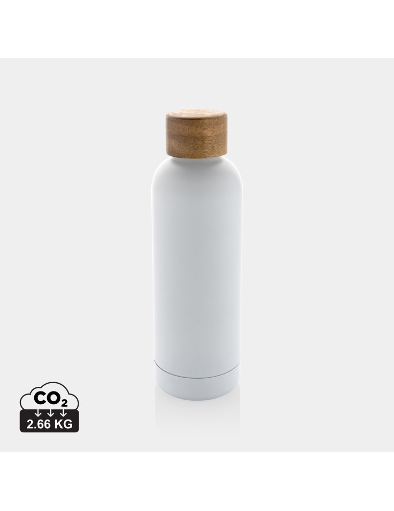 Gourde Wood 500 ml en acier RCS et acacia personnalisable