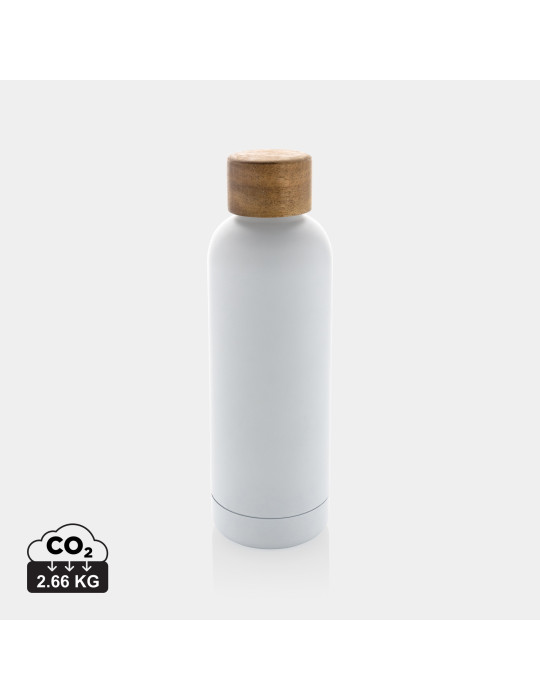 Gourde Wood 500 ml en acier RCS et acacia personnalisable