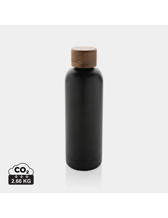 Gourde Wood 500 ml en acier RCS et acacia personnalisable
