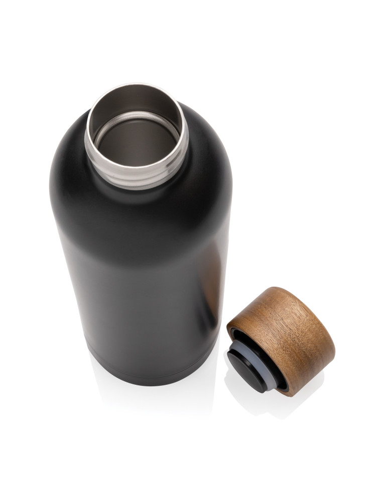 Gourde Wood 500 ml en acier RCS et acacia personnalisable