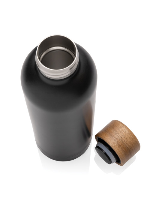 Gourde Wood 500 ml en acier RCS et acacia personnalisable