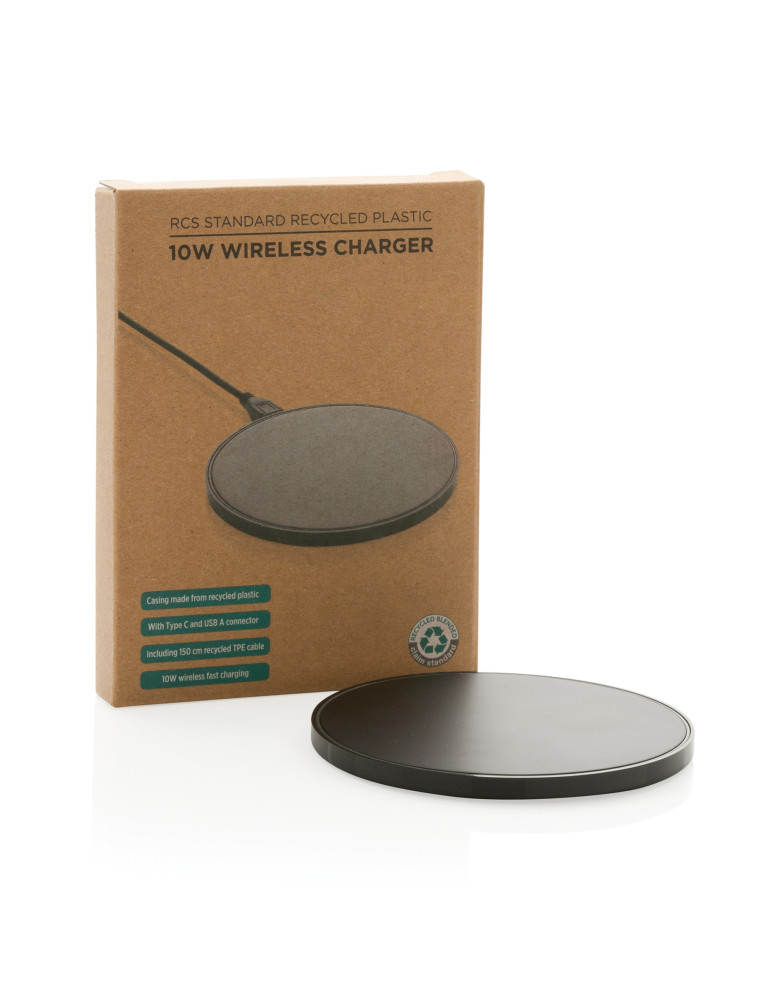 Chargeur induction 10W en plastique recyclé RCS personnalisable